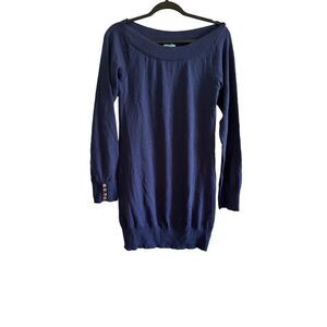 NWT Goddis Navy Blue Cotton Blend Knit Sweater/ Mini Dress, Size: Med/Small